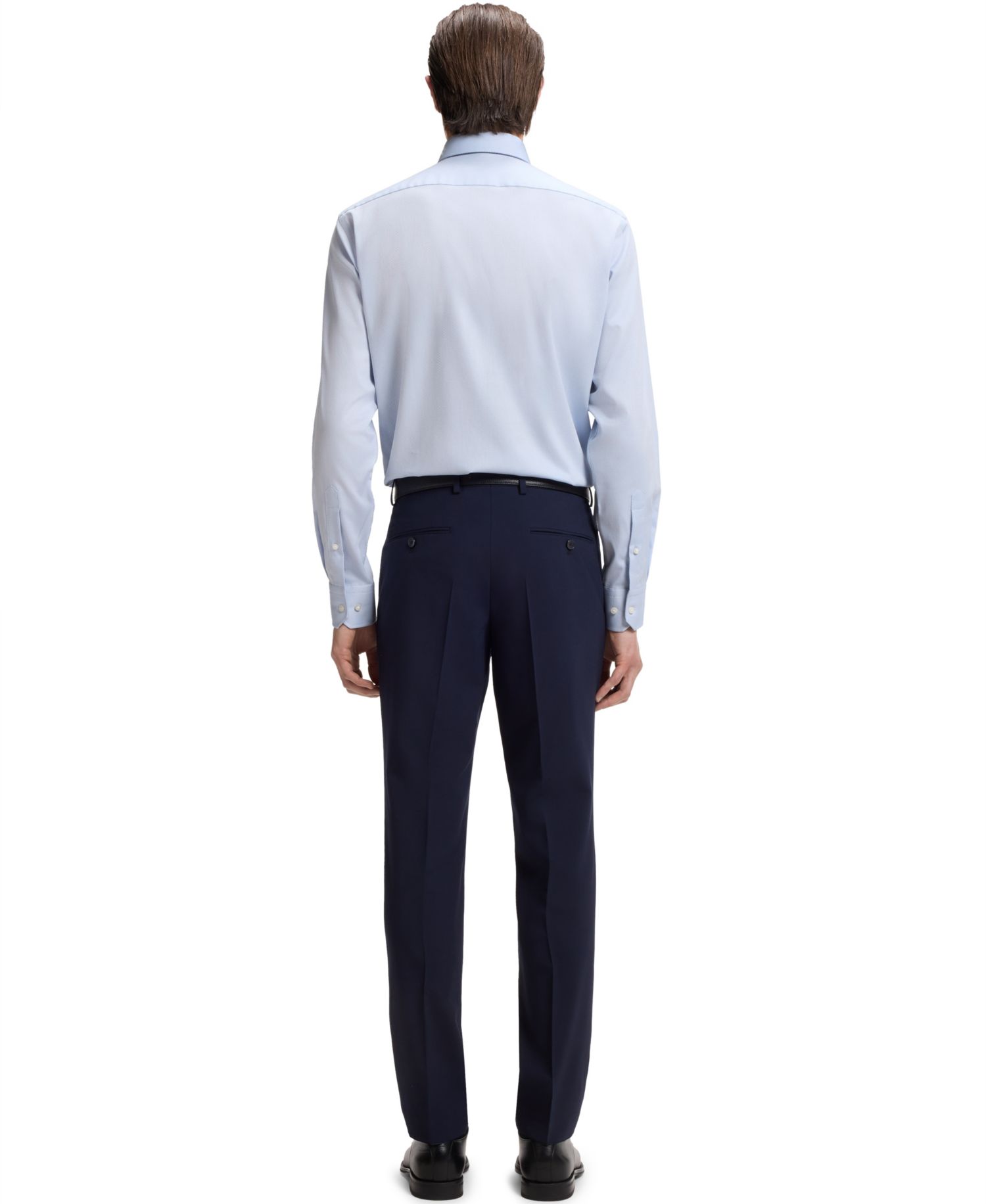Men's Stretch-Cotton Dobby Regular-Fit Dress Shirt