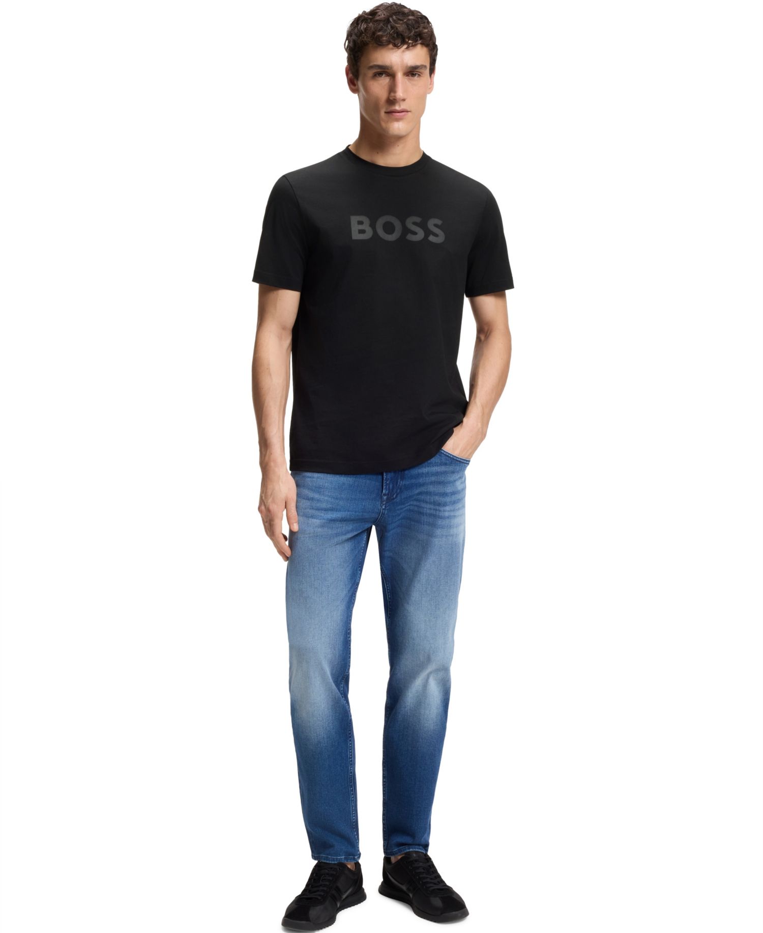 Men's Cotton Regular-Fit Logo Print T-Shirt