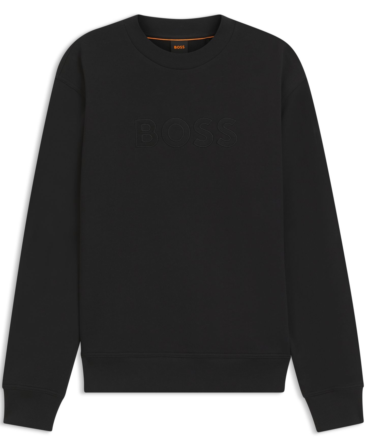 Мужской свитшот Hugo Boss BOSS by Cotton-Terry Relaxed-Fit, цвет: Чёрный — фото 2