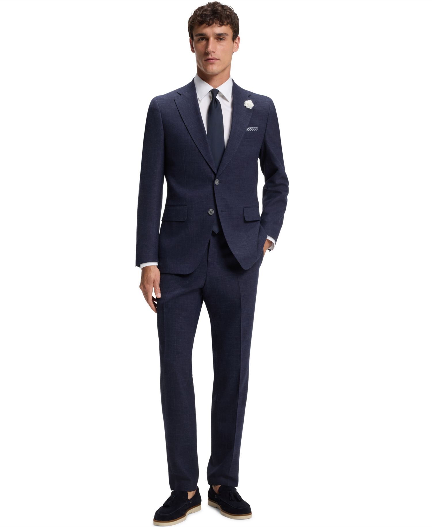 BOSS by Men's Melange Stretch Slim-Fit Pants
