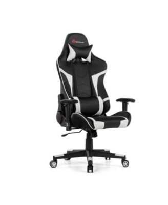 Reclining Swivel Massage Gaming Chair with Lumbar Support