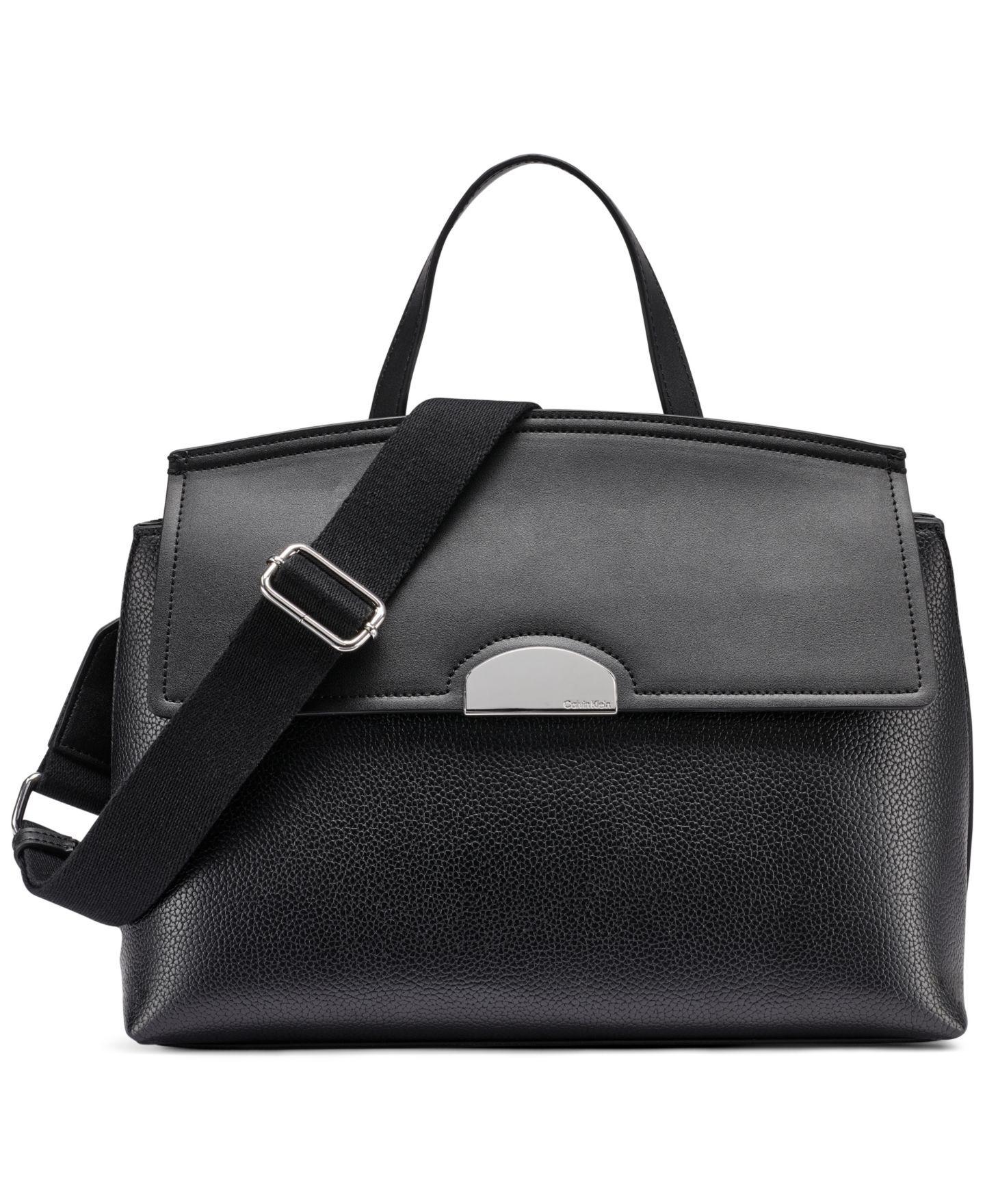 Женская сумка Calvin Klein Arabella Medium Satchel Handbag, цвет: Чёрный / Серебряный — фото 1