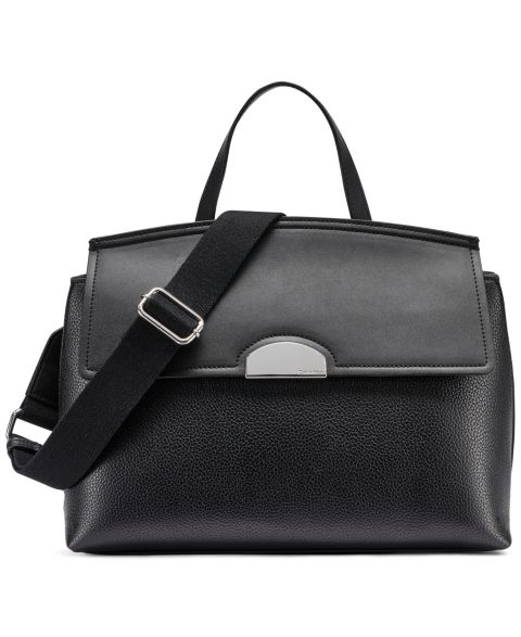 Женская сумка Calvin Klein Arabella Medium Satchel Handbag, цвет: Чёрный / Серебряный