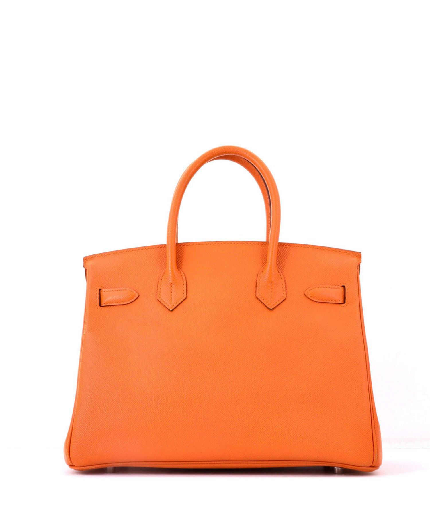 Birkin 30 Handbag Orange Epsom with Palladium Hardware