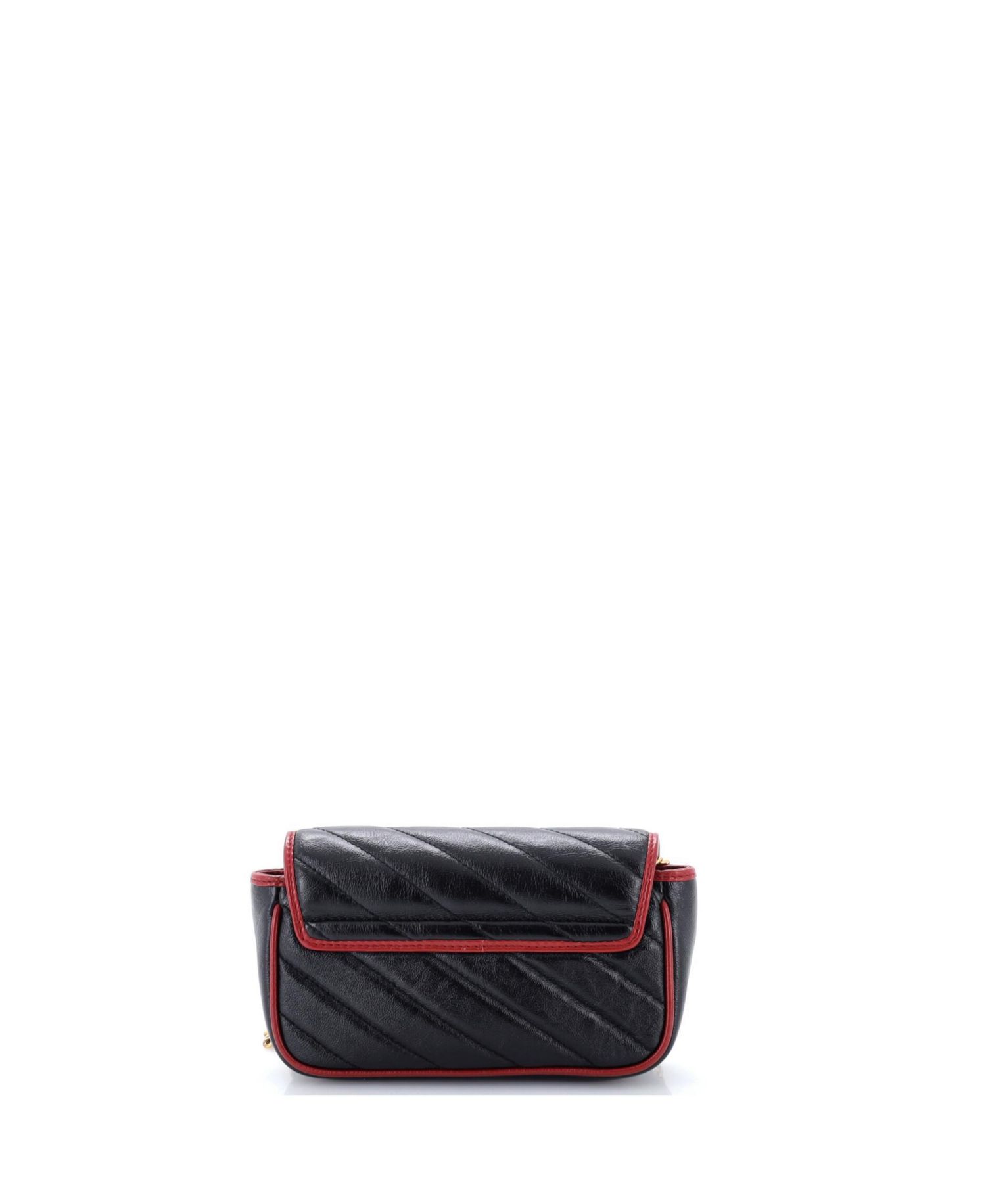 Super Mini GG Marmont Flap Bag Diagonal Quilted Leather