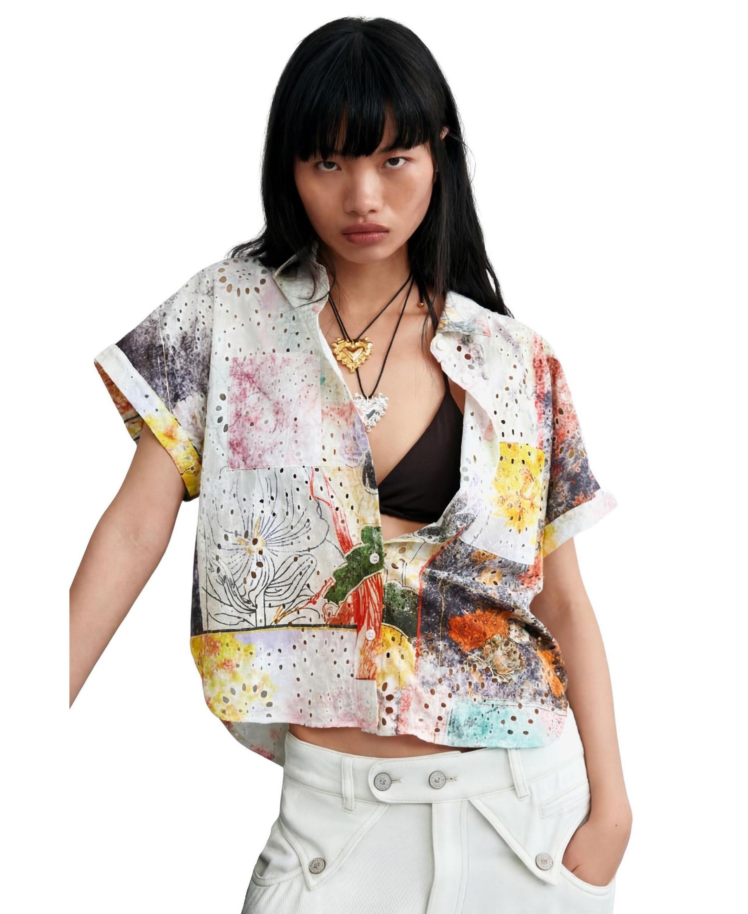 Women's Short-sleeve cotton shirt