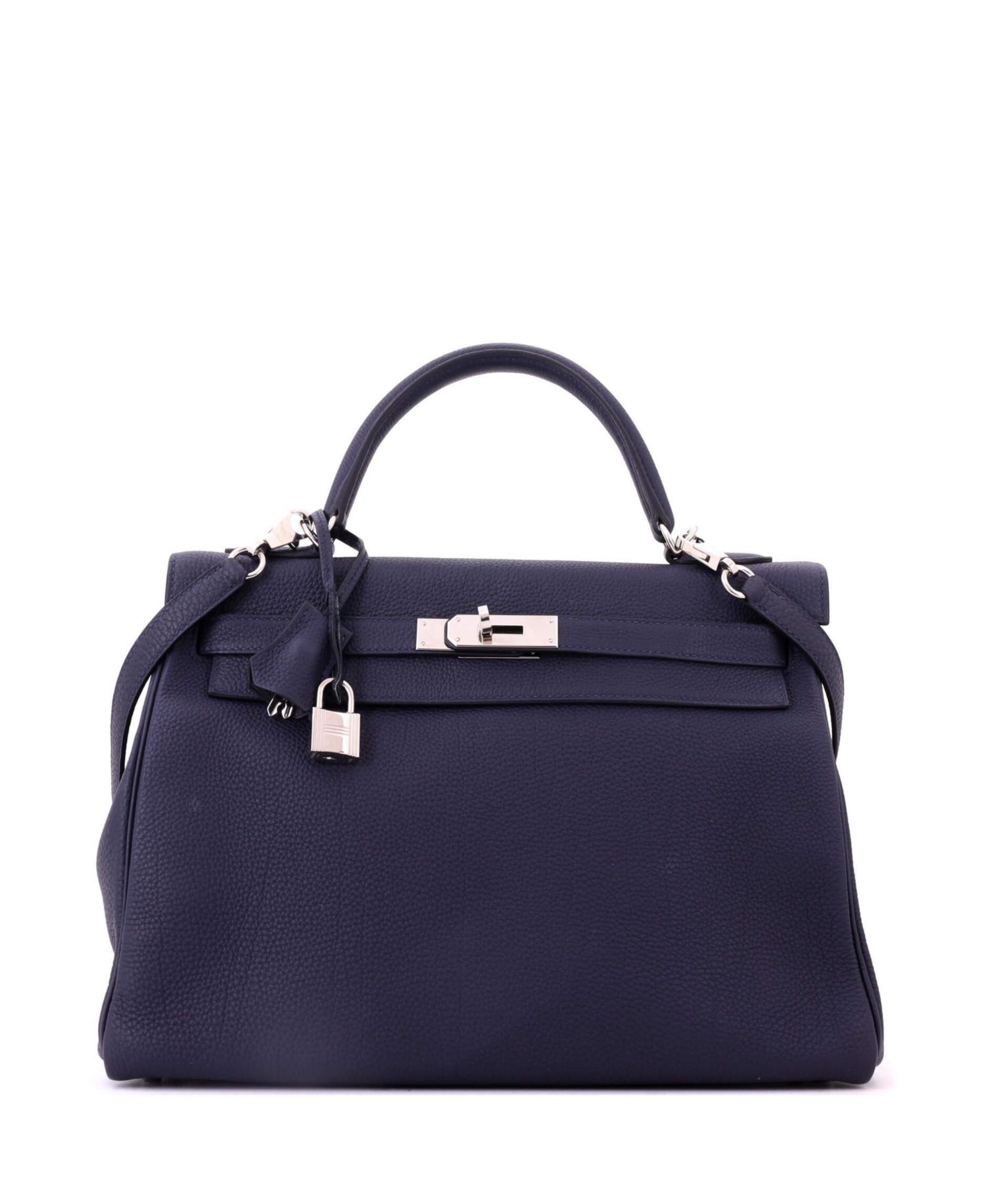 Kelly 32 Handbag Blue Togo with Palladium Hardware