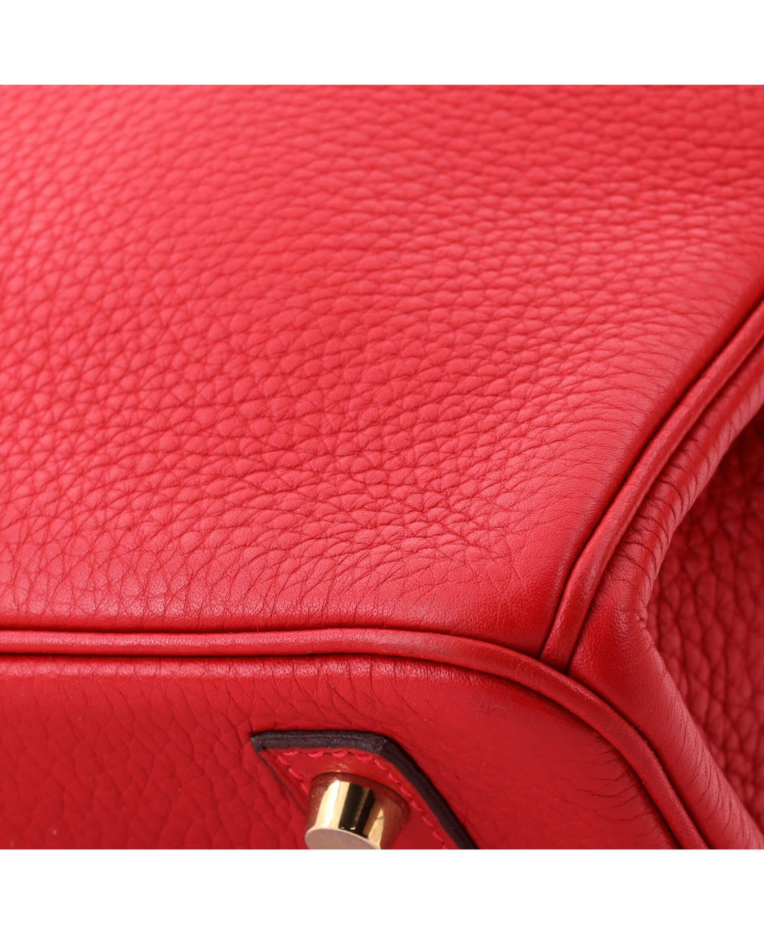 Birkin 30 Handbag Red Clemence with Gold Hardware