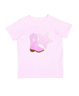 Big Girls 10-12 Bandana Cowgirl Patch Western Short Sleeve T-Shirt