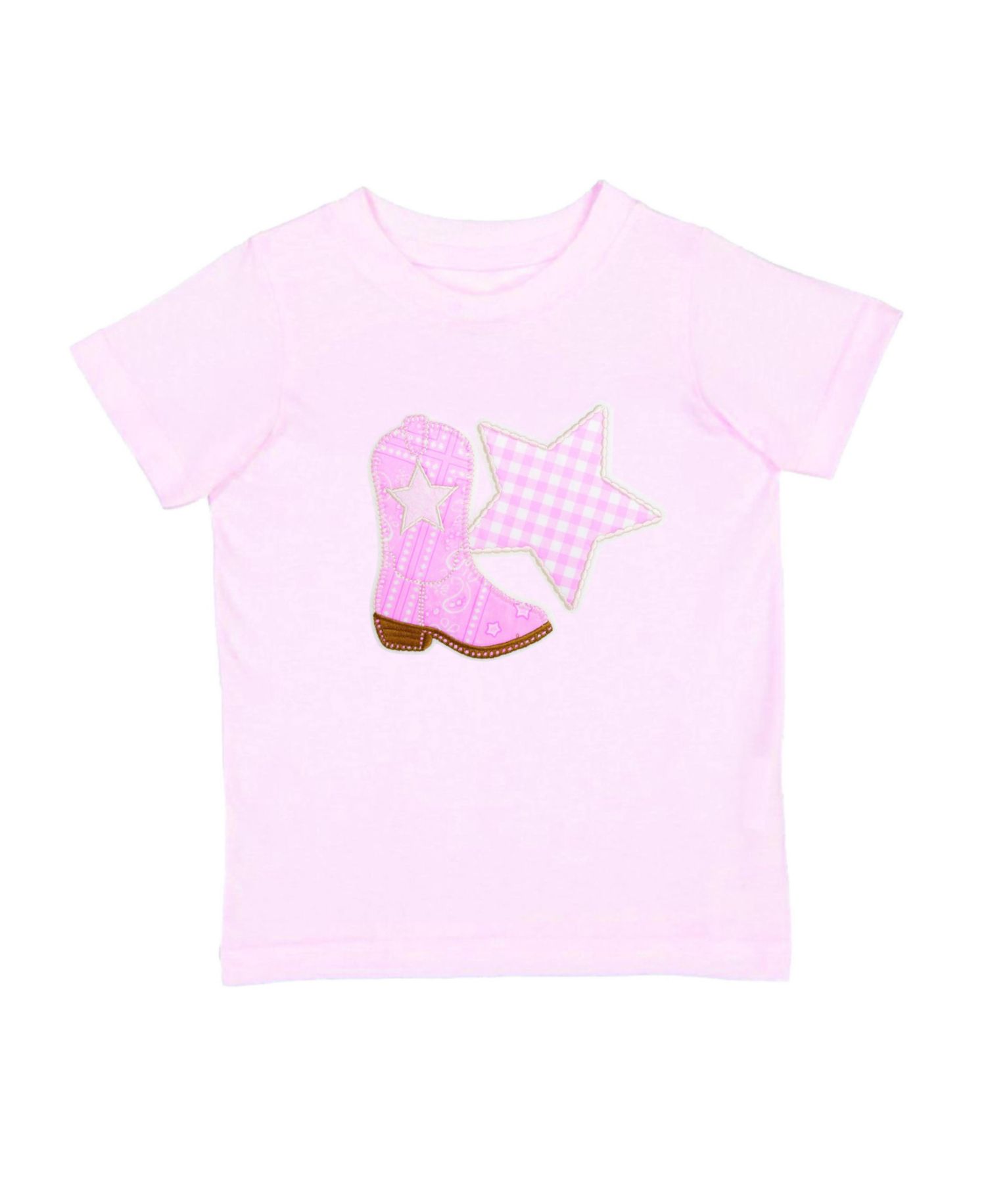 Big Girls 10-12 Bandana Cowgirl Patch Western Short Sleeve T-Shirt