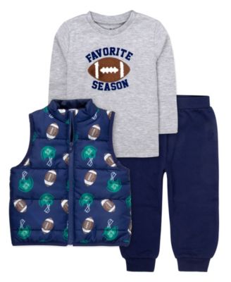 Baby Boys' Favorite Season T-Shirt, Vest and Jogger Pants, 3-Piece Set