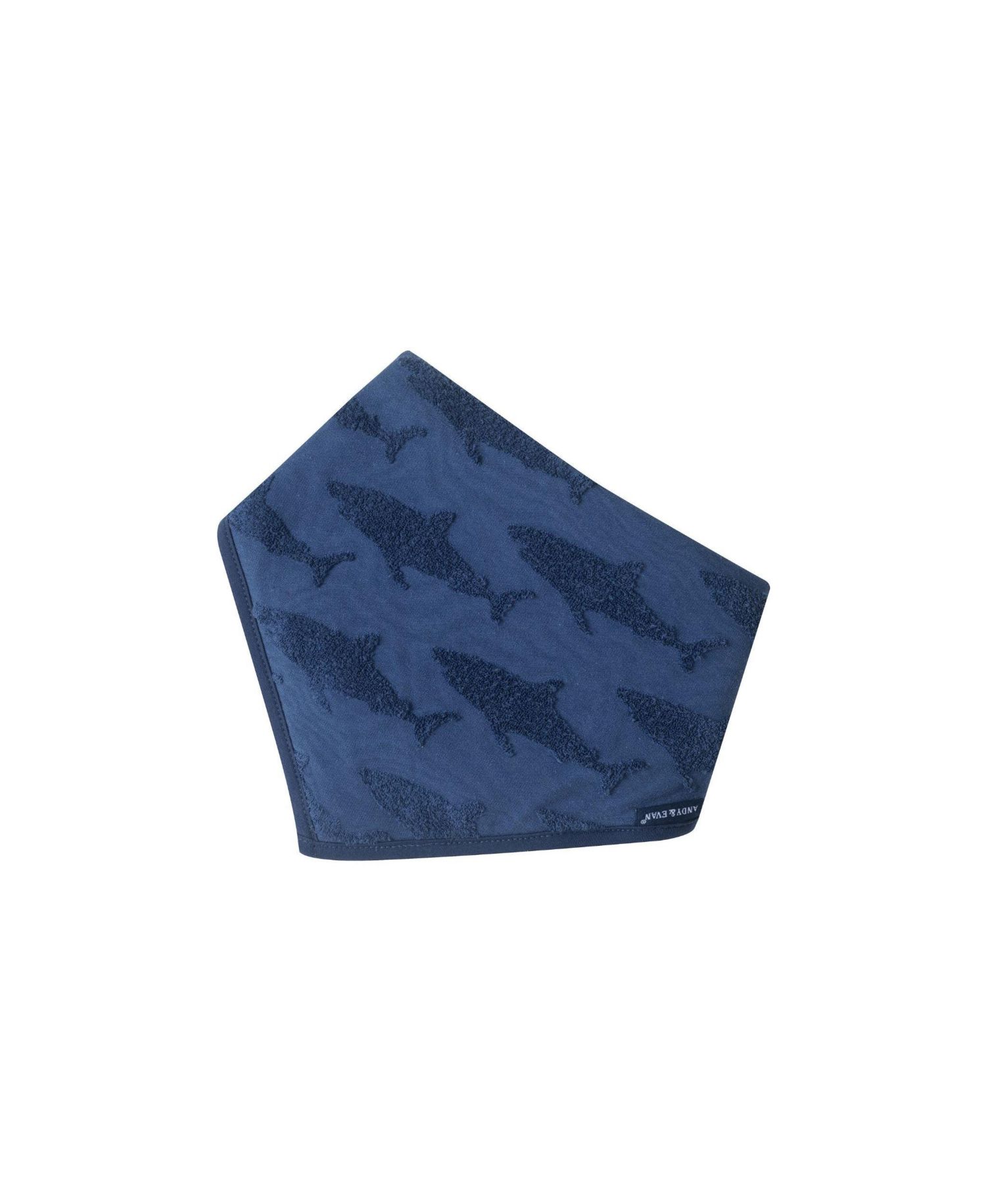 Infant Boys (size 3-6M to 18 - 24M ) Reverse Shark Jacquard Romper and Bib Set