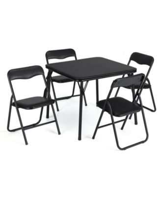 Kids Folding Table and Chair Set, 23.8 Inch Upholstered Childrens Activity Table with Metal Frame for Playroom