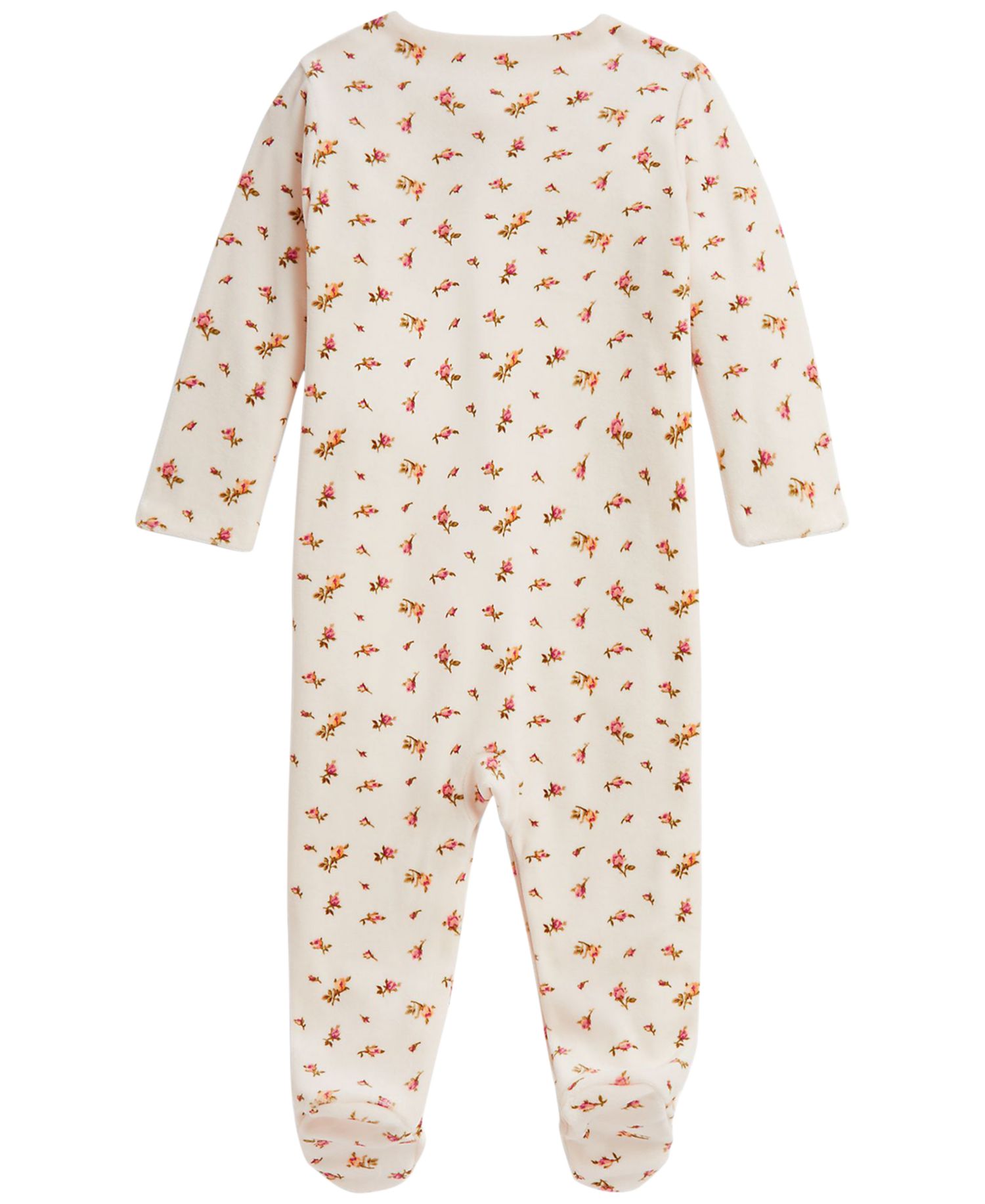 Baby Girls' Floral Velour Footed Coverall