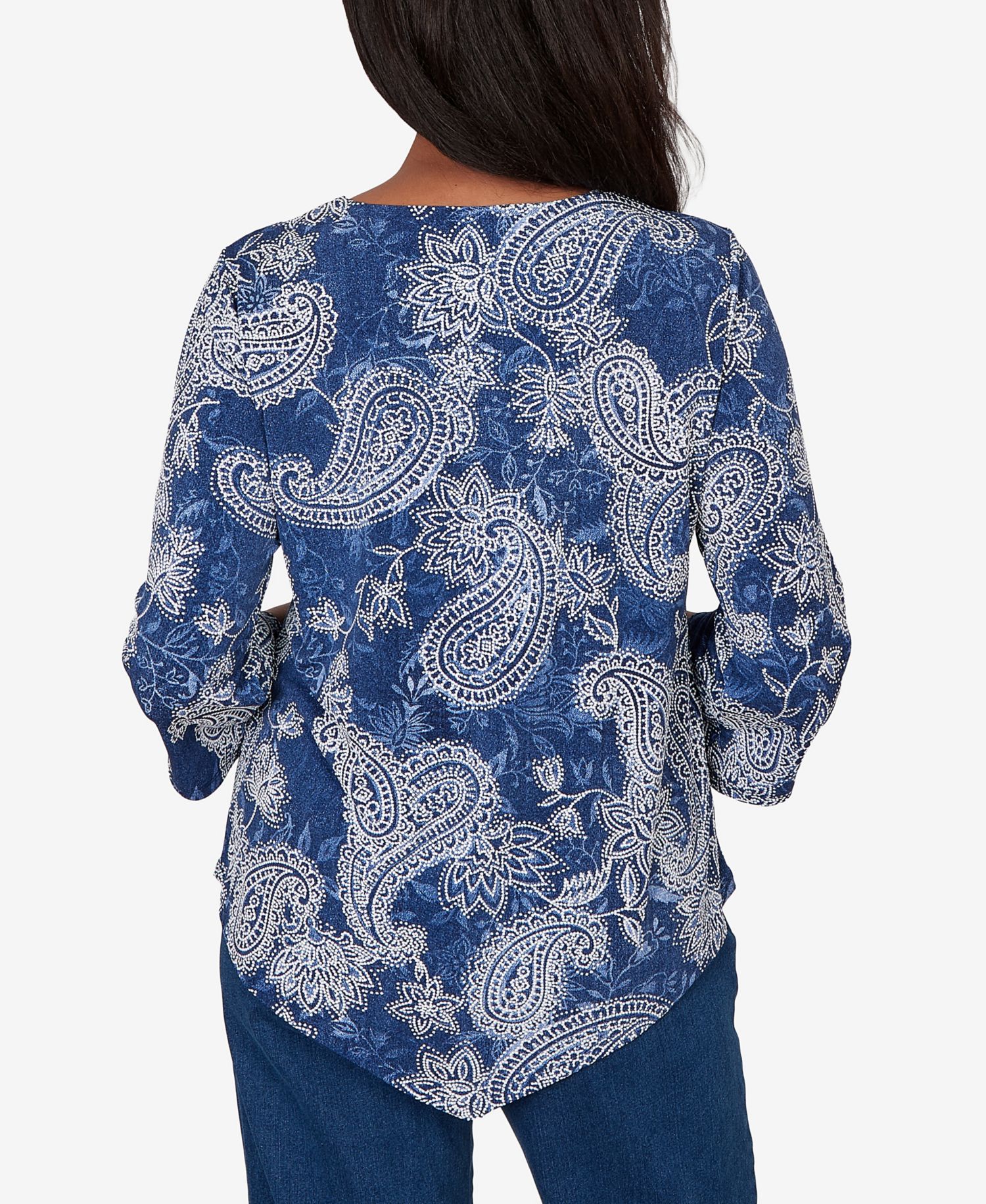 Petite Paisley Puff Printed Top
