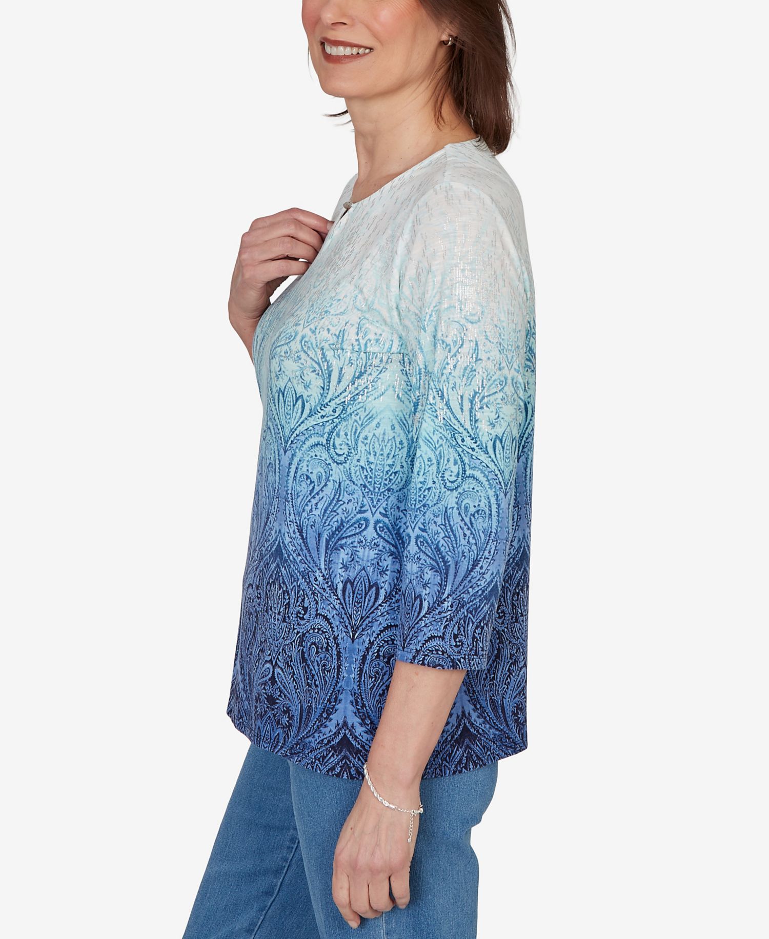 Petite Ombre Medallion Knit Top