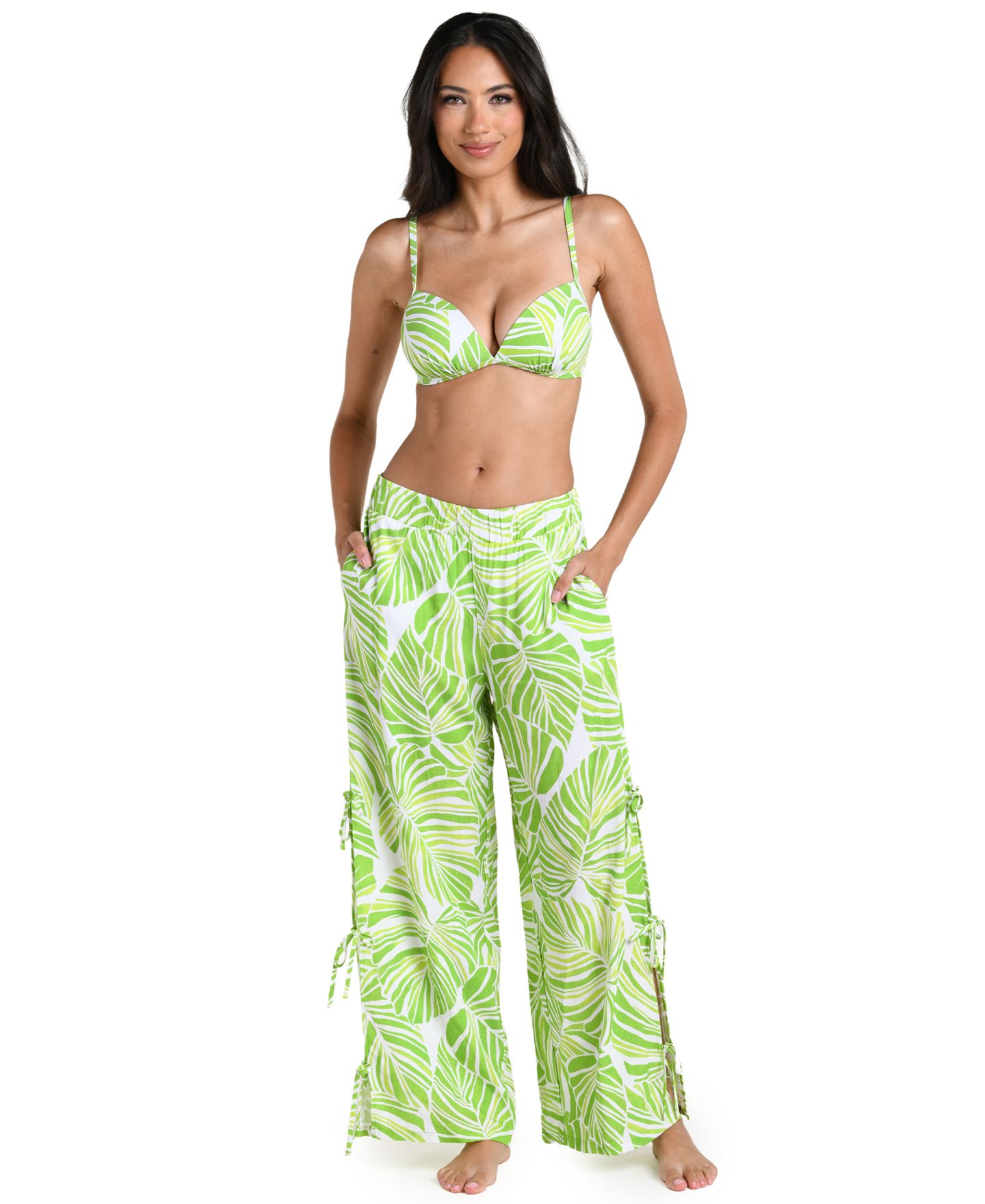Женские пляжные брюки La Blanca Serene Palm с принтом, без застёжки, цвет: Apple — фото 3