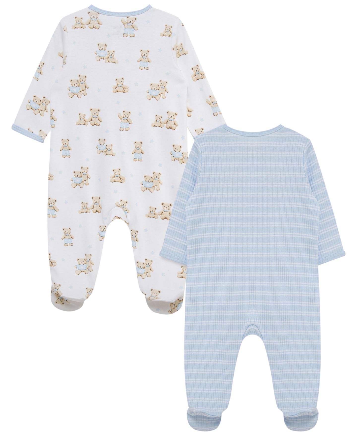 Комбинезоны Little Me Cotton Long-Sleeve Coverall, 2-Pack для мальчиков-малышей, цвет: Белый / Синий — фото 2