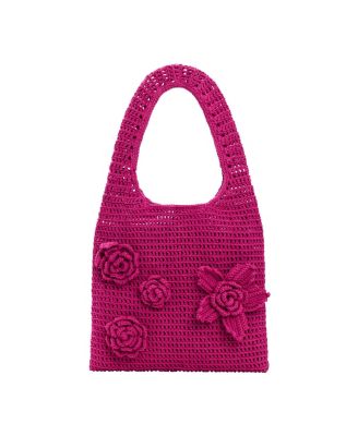 Women's Crochet Bag with Flowers