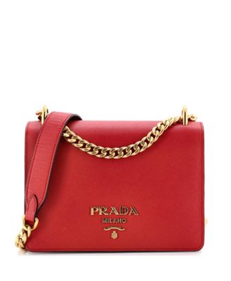 Small Chain Flap Bag Saffiano Leather