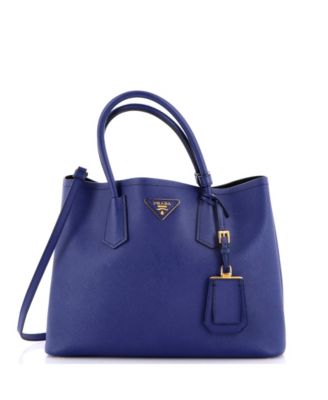 Medium Cuir Double Tote Saffiano Leather