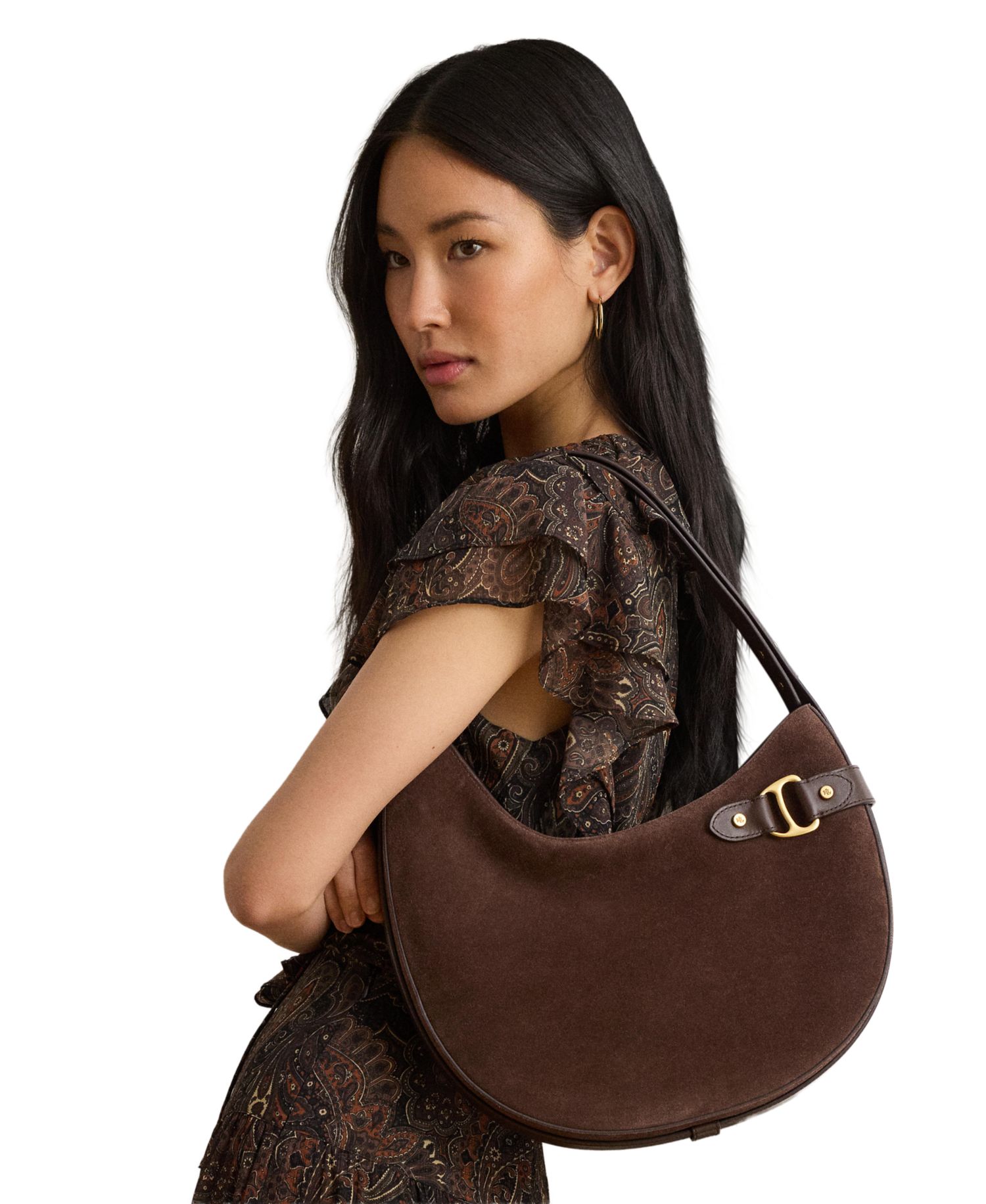 Tasha Suede Large Shoulder Bag