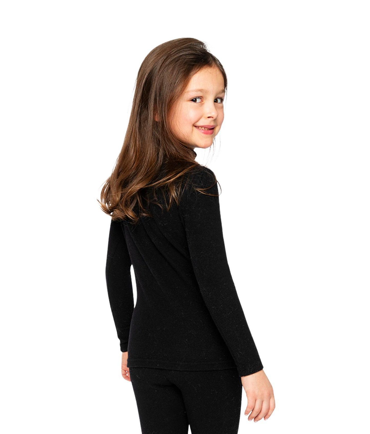 Топ Deux par Deux Brushed Rib Mock Neck для девочек — фото 3
