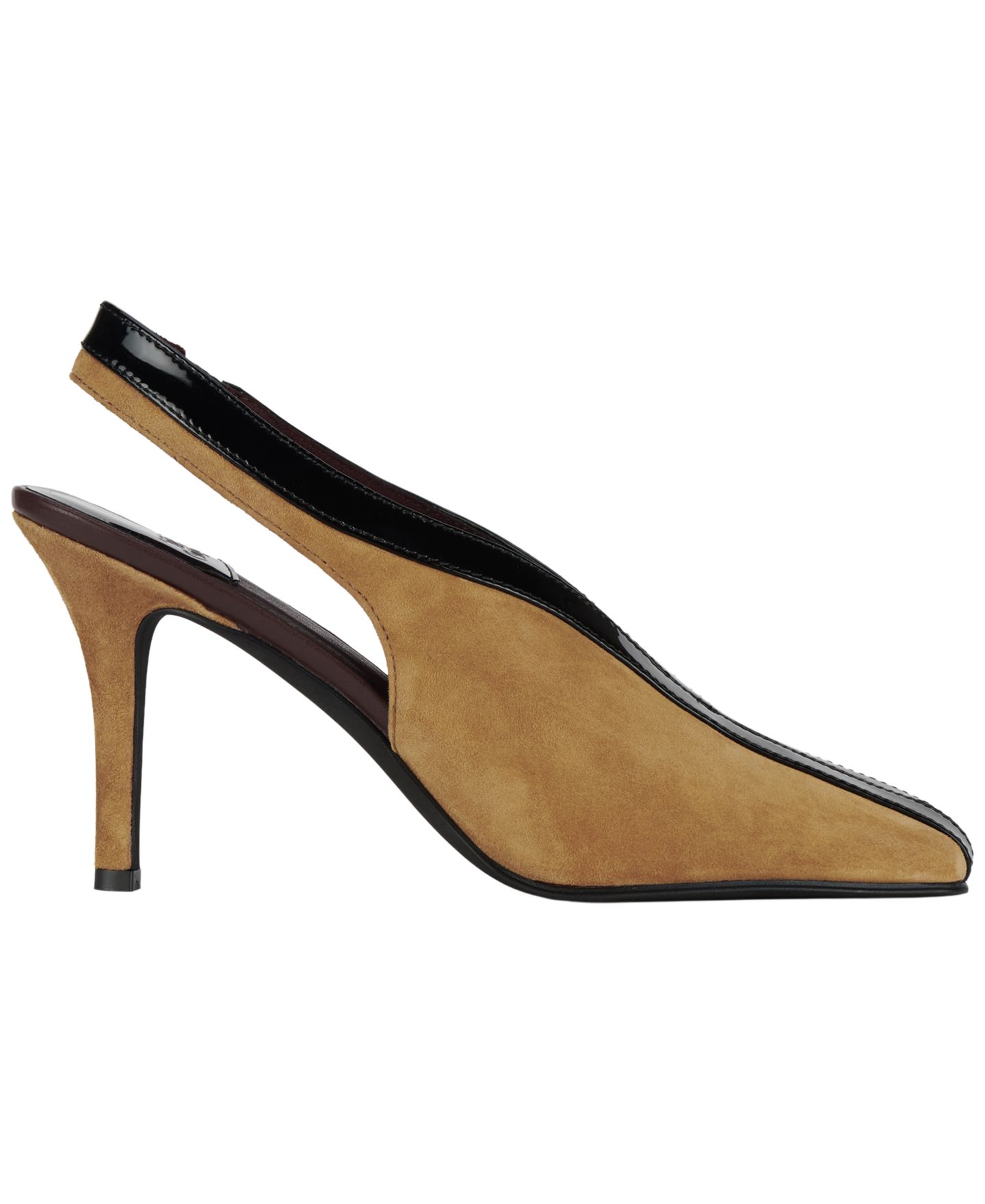 Женские туфли Jeffrey Campbell Means Slingback Square Toe Pumps, цвет: Бежевый замшевый / Чёрный комбинированный — фото 2