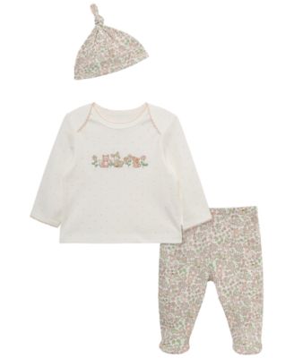 Baby Girls'  Woodland Lap-Shoulder Top, Pants and Hat, 3-Piece Set
