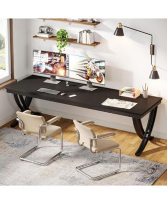 2 Person Computer Desk, Extra Long Desk, Large Double Desk for Two People, Workstation with Stylish Legs