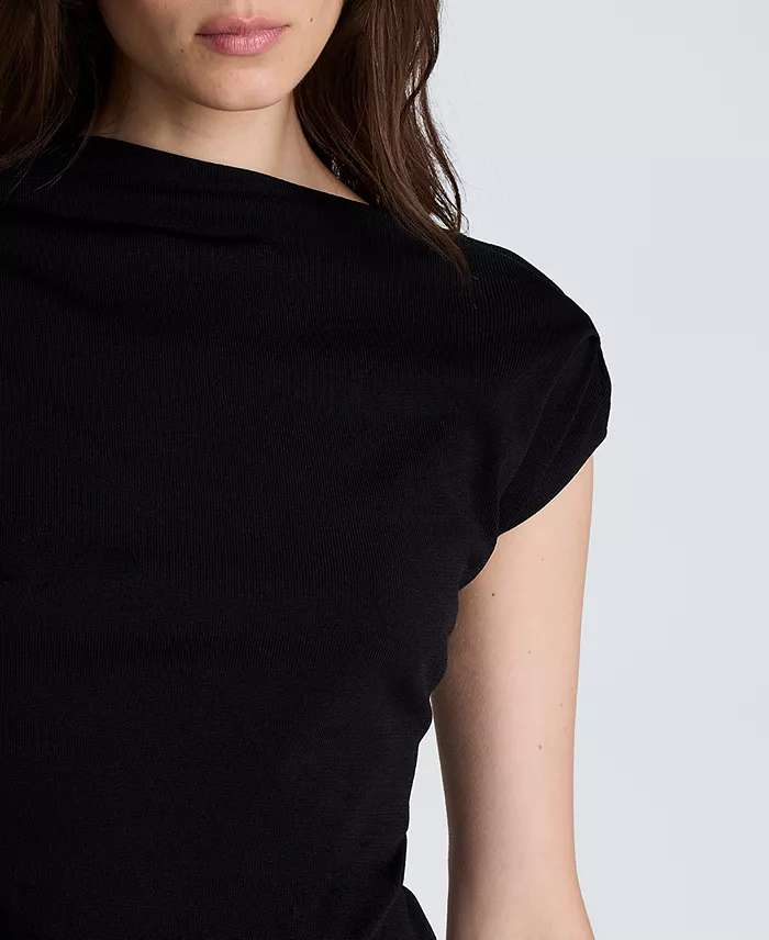 Women's Asymmetrical Draped Knit Sweater - thumbnail 4