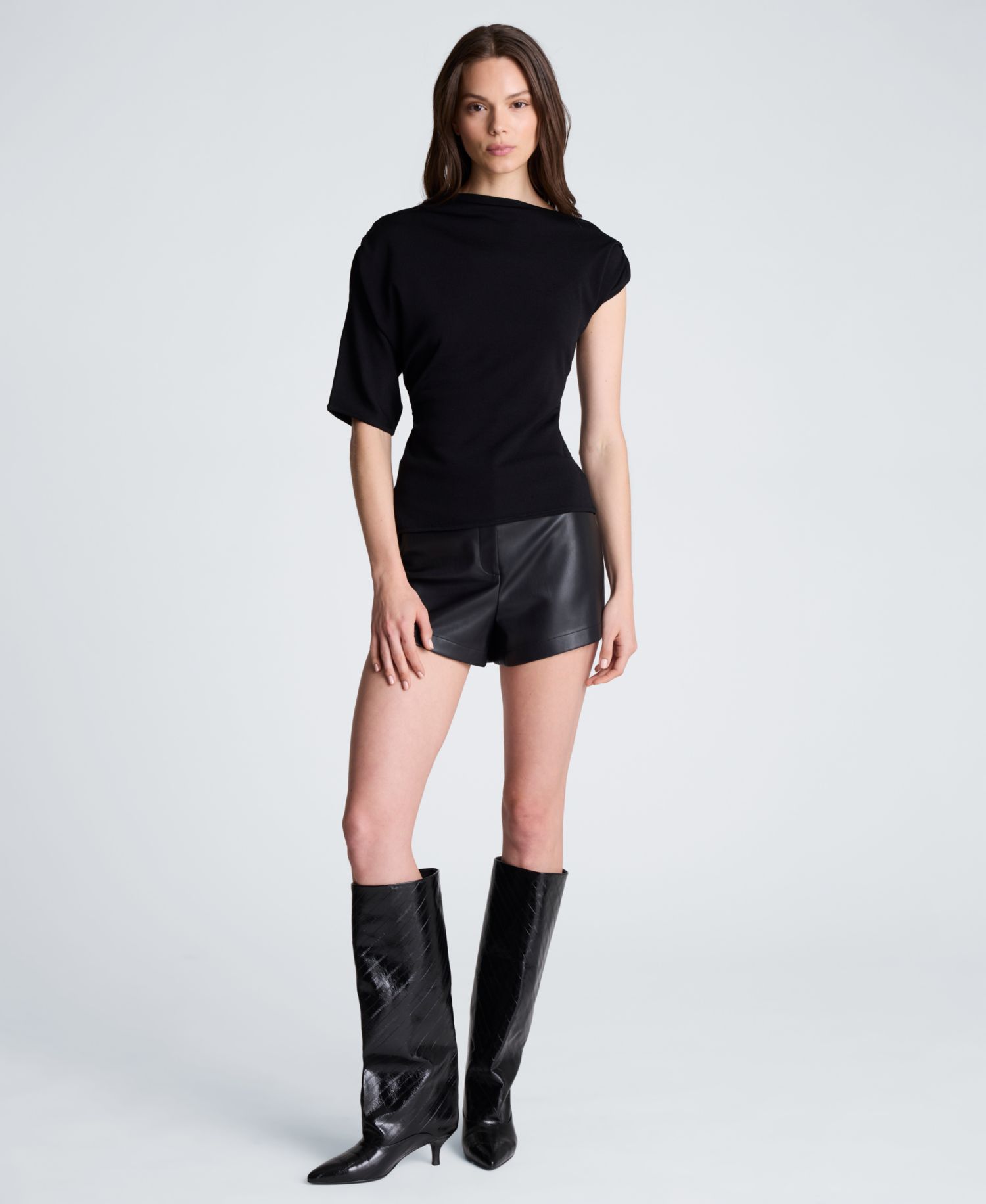 Women's Asymmetrical Draped Knit Sweater