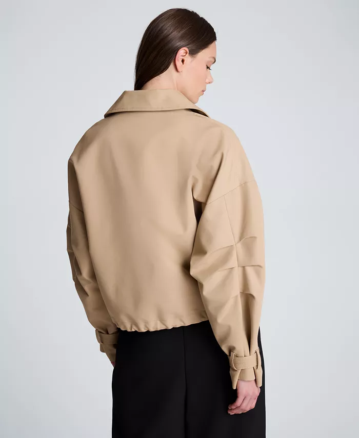 Women's Cropped Funnel-Neck Windbreaker Jacket - thumbnail 5