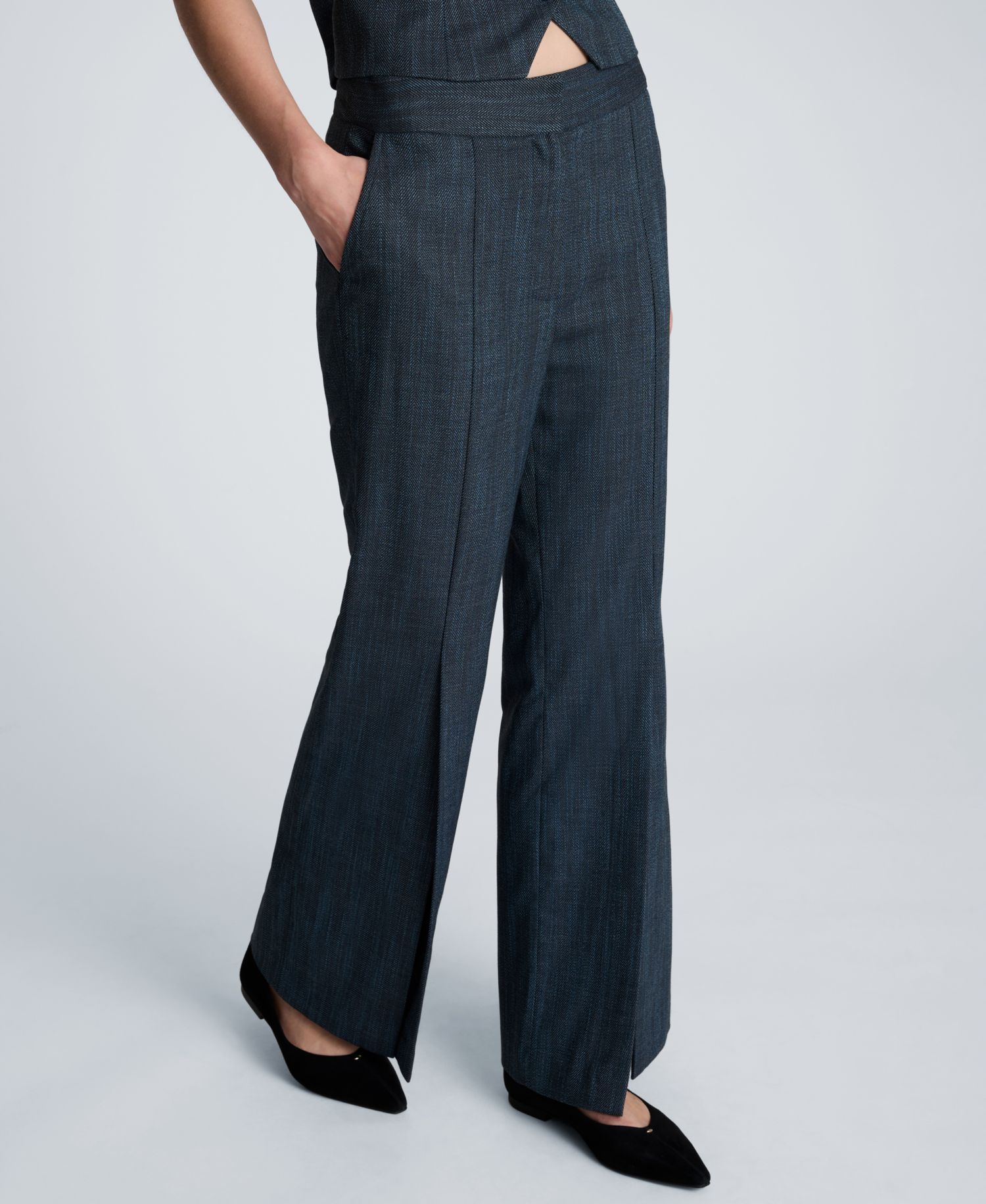 Women's High-Rise Slit Flare Pants