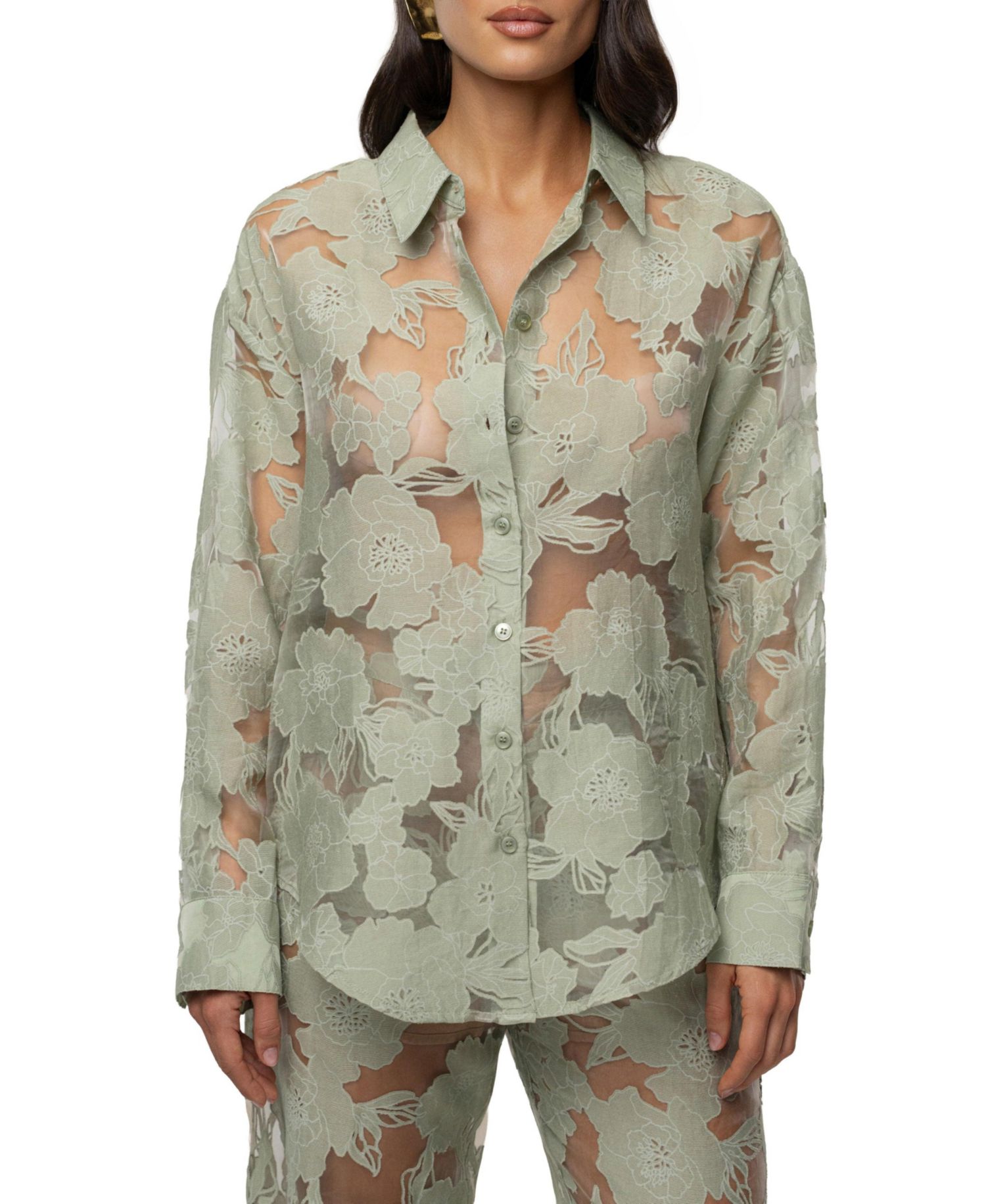 Women's Organza Floral Blouse