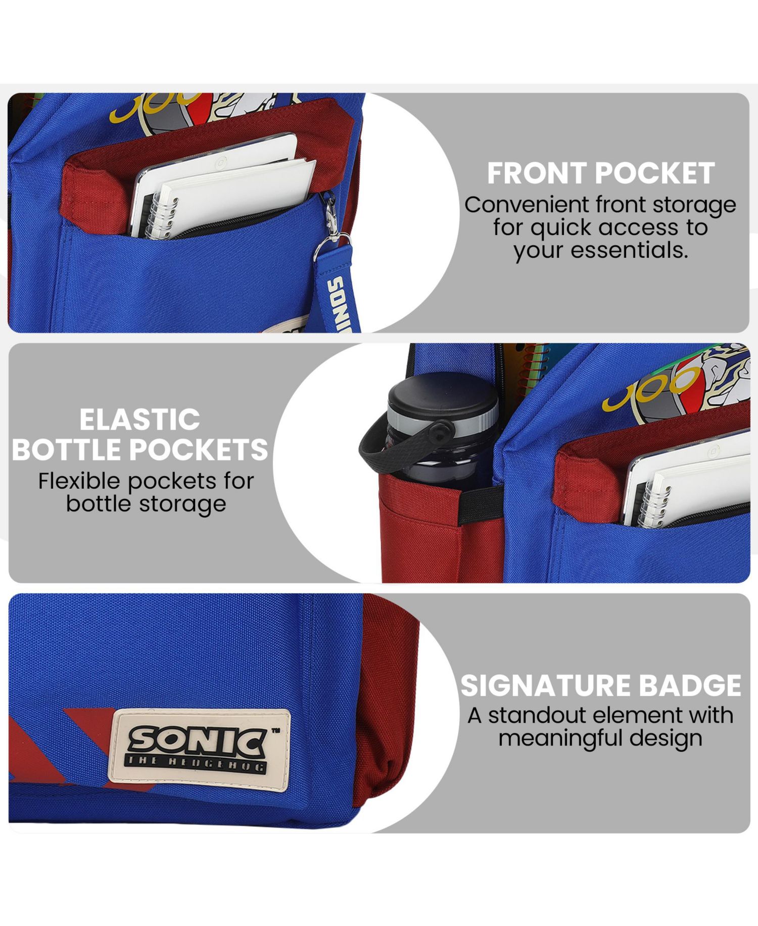 Sonic Character Art 16.5 Inch Adult Backpack
