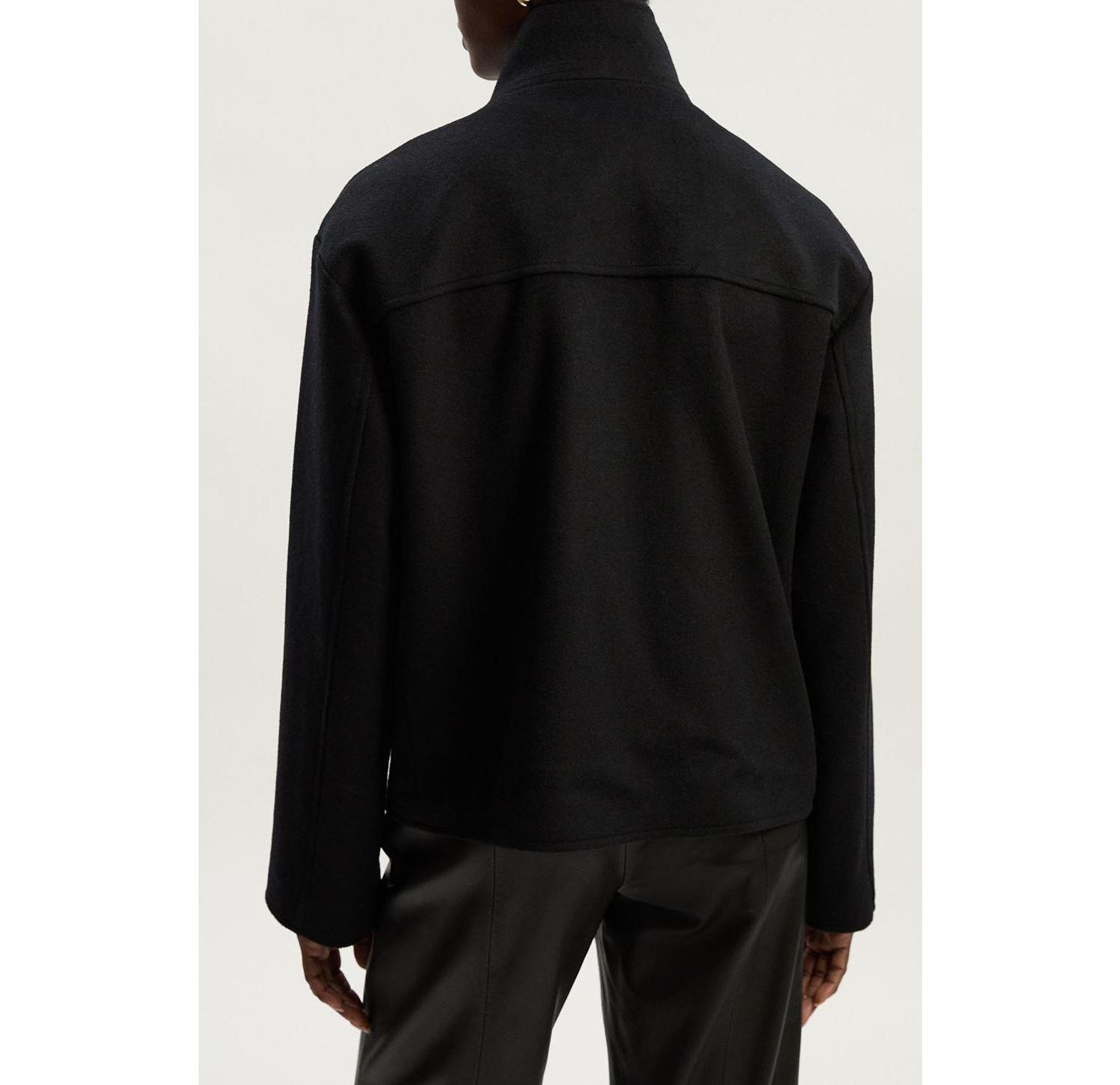 Women's Brushed Wool Funnel Neck Tailored Coat