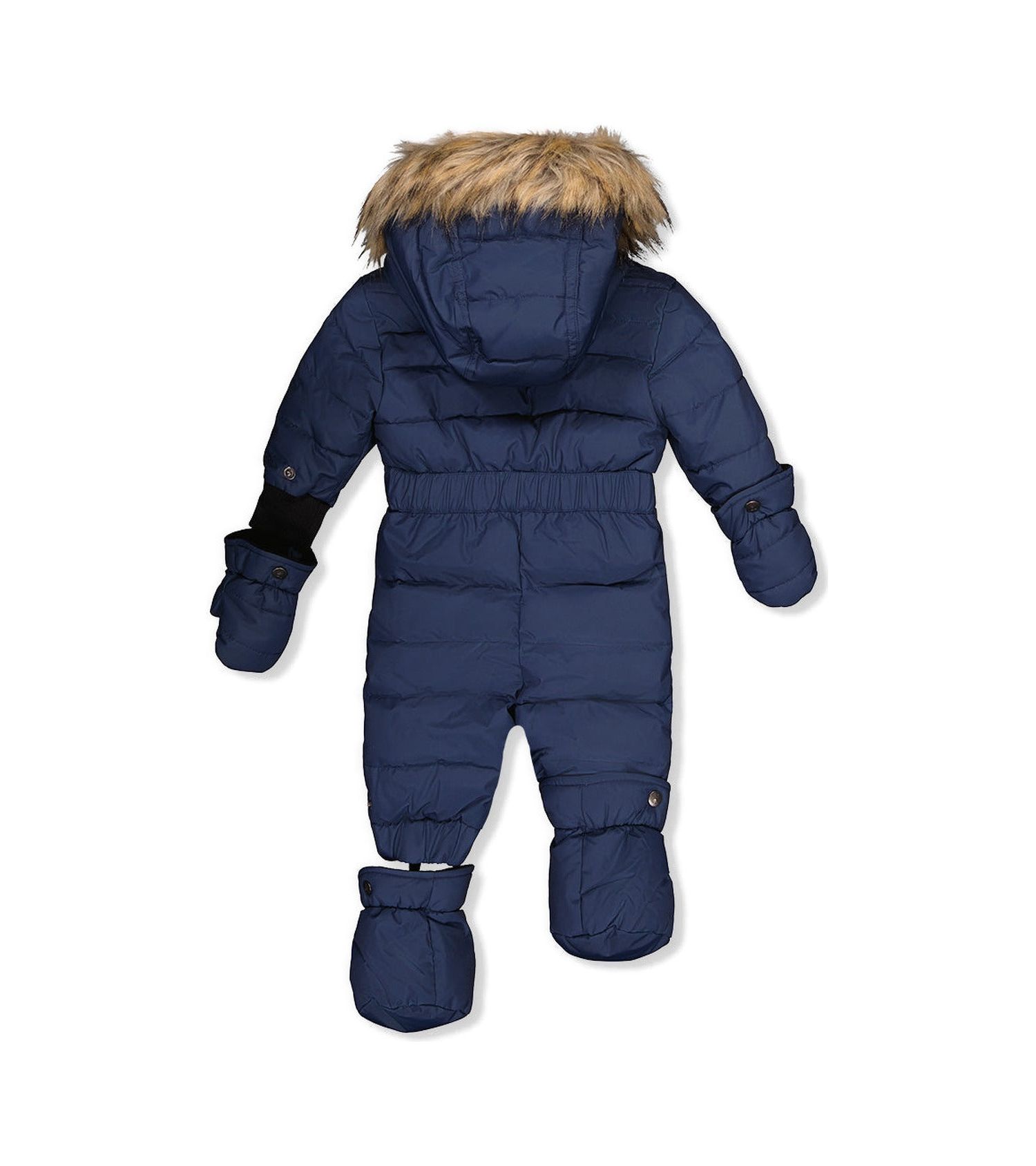 Baby Unisex Original One Piece Puffy Snowsuit with Removable Mittens and Boots.