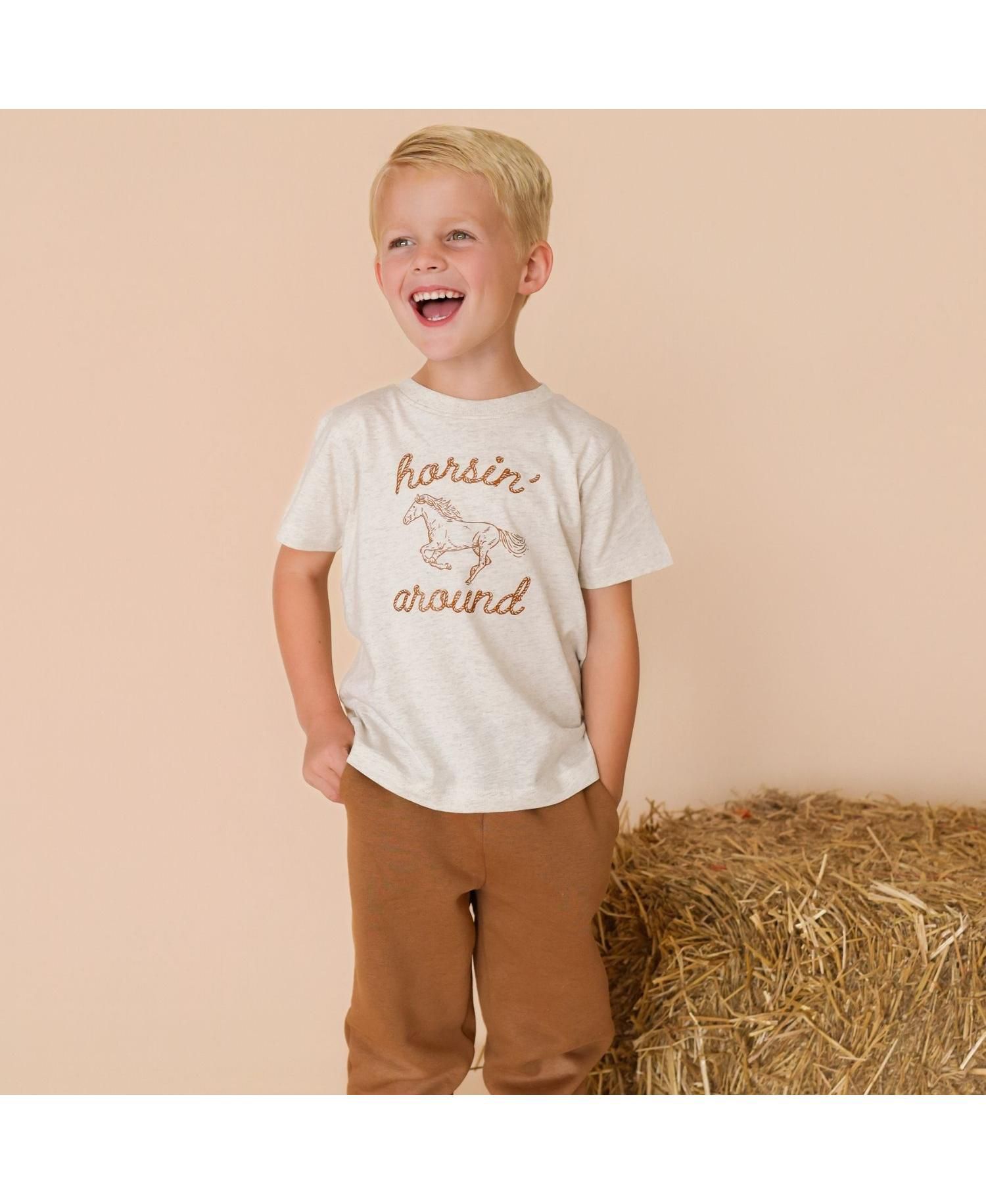 Little Boys 5-8 Horsin' Around Western Short Sleeve T-Shirt
