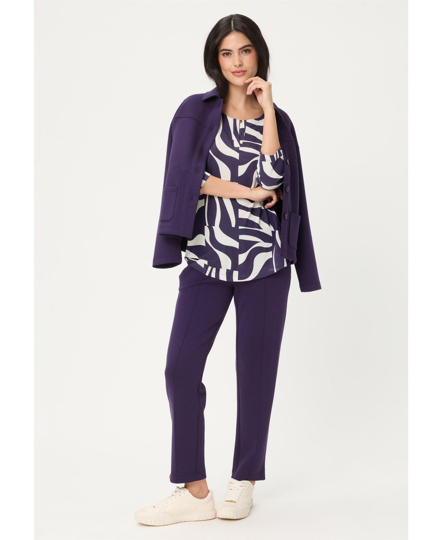Women's Zebra Splice Print Keyhole T-Shirt