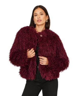 Women's Fluffy Cropped Faux Fur Coat