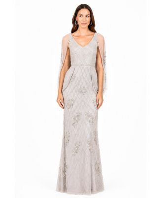 Women's Beaded Cape Sleeve Dress