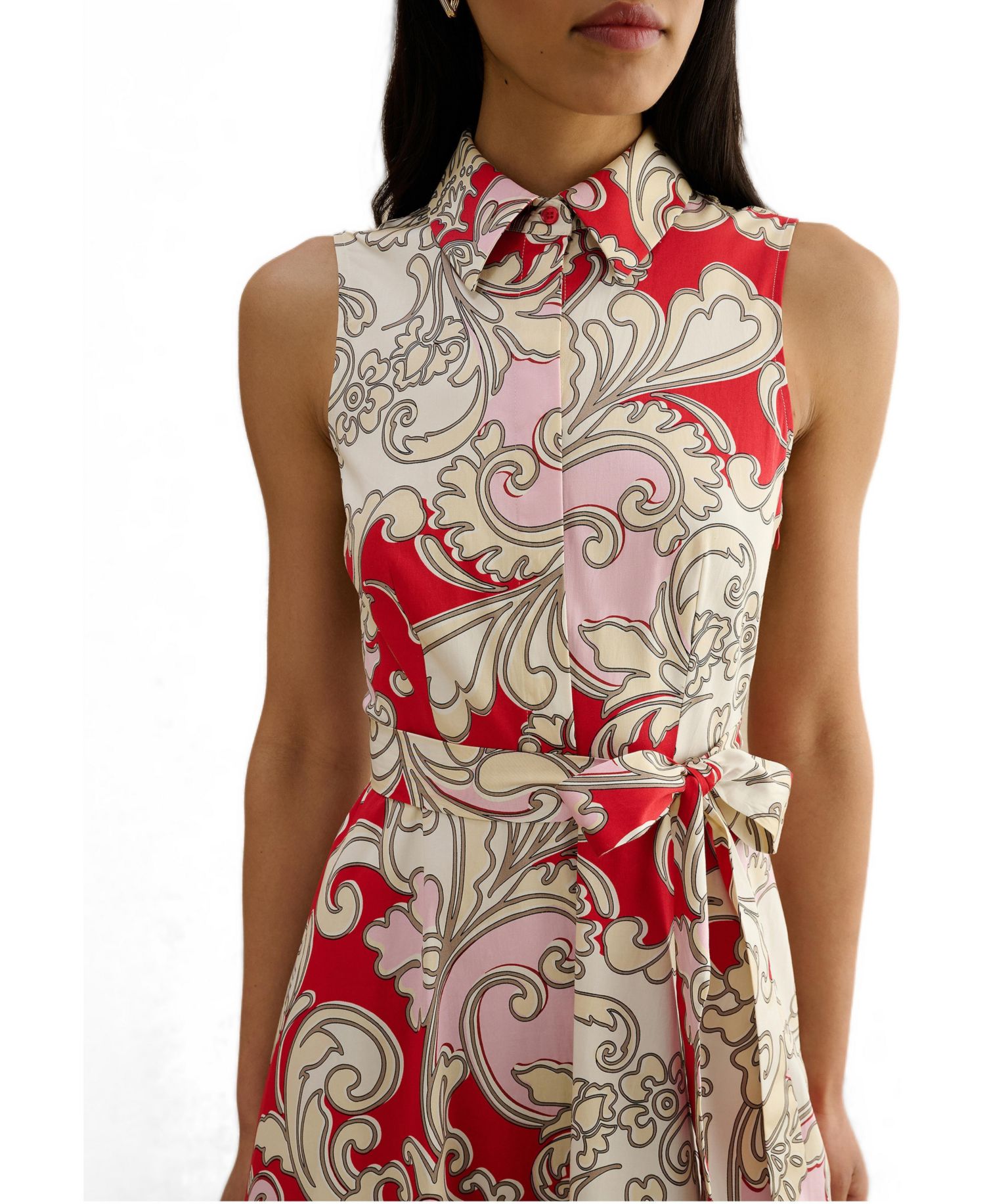 Beki Printed Collar Shirt Dress