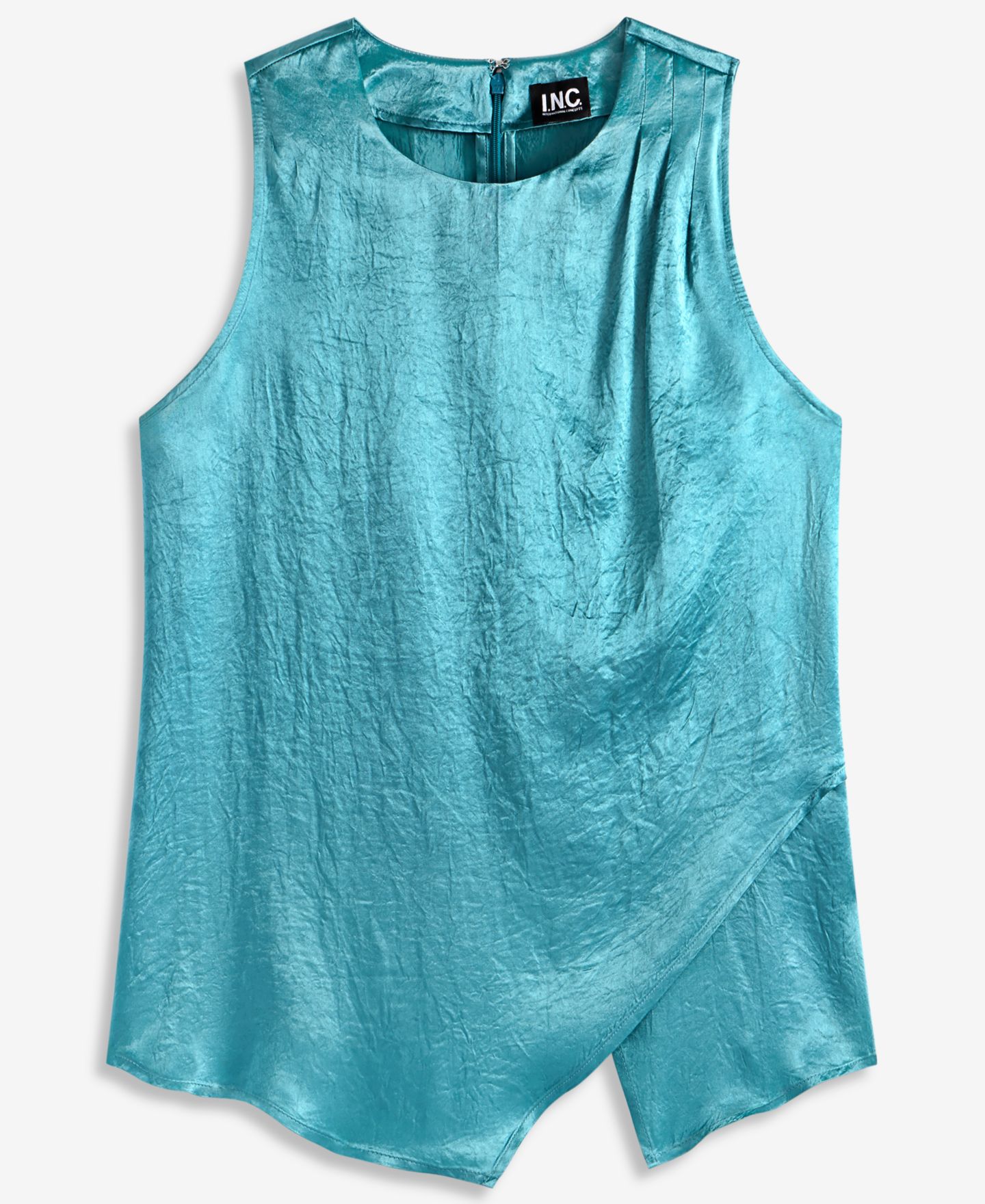 Женская блузка I.N.C. International Concepts Sleeveless Satin Blouse, цвет: Синий пепельный — фото 5