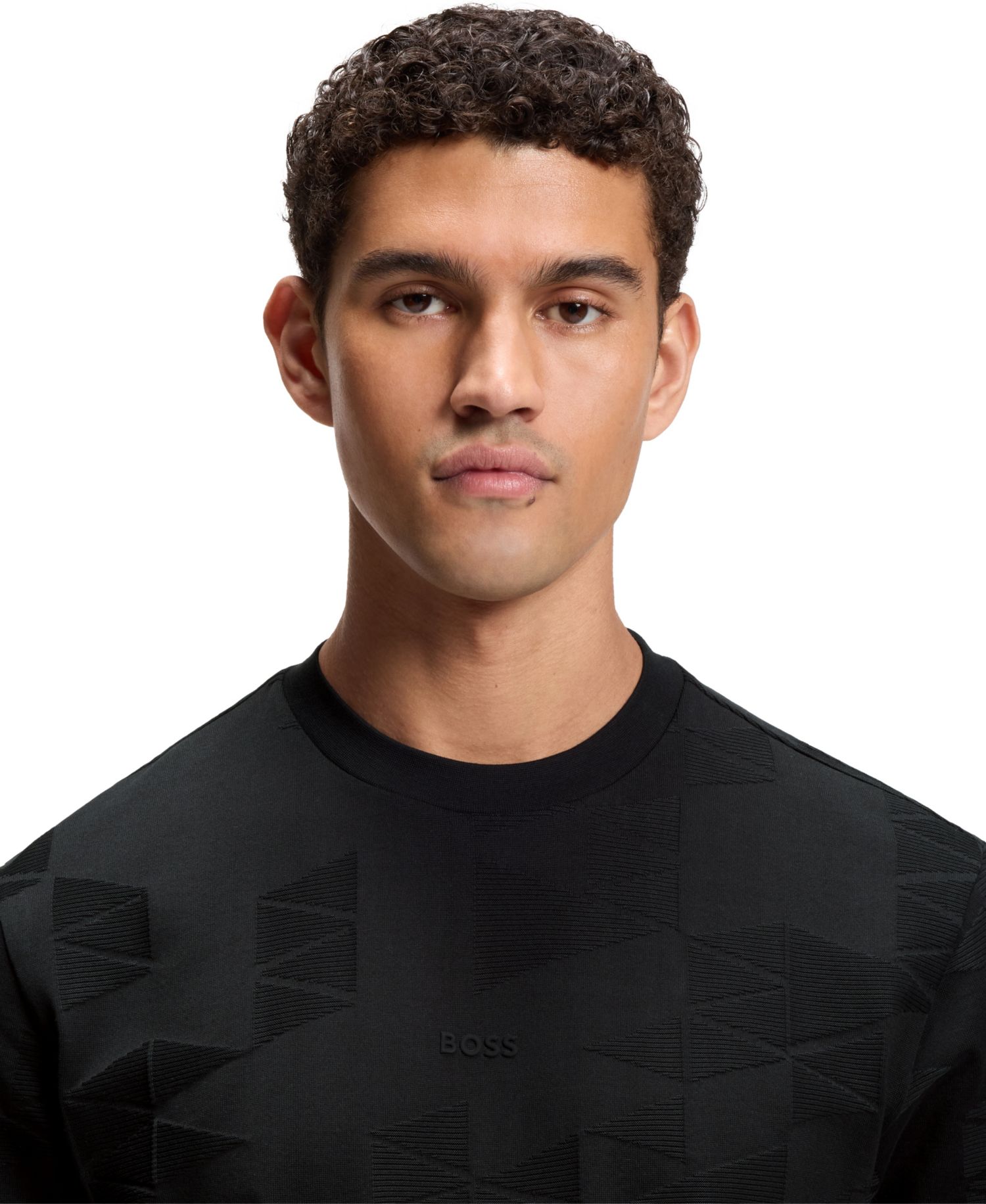 Men's 3D-Jacquard Pattern Cotton T-Shirt