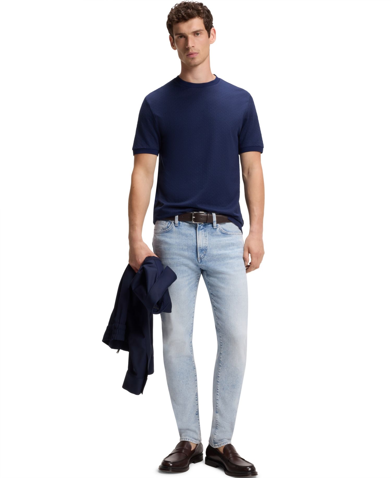 Men's Cotton-Silk Jacquard Regular-Fit T-Shirt