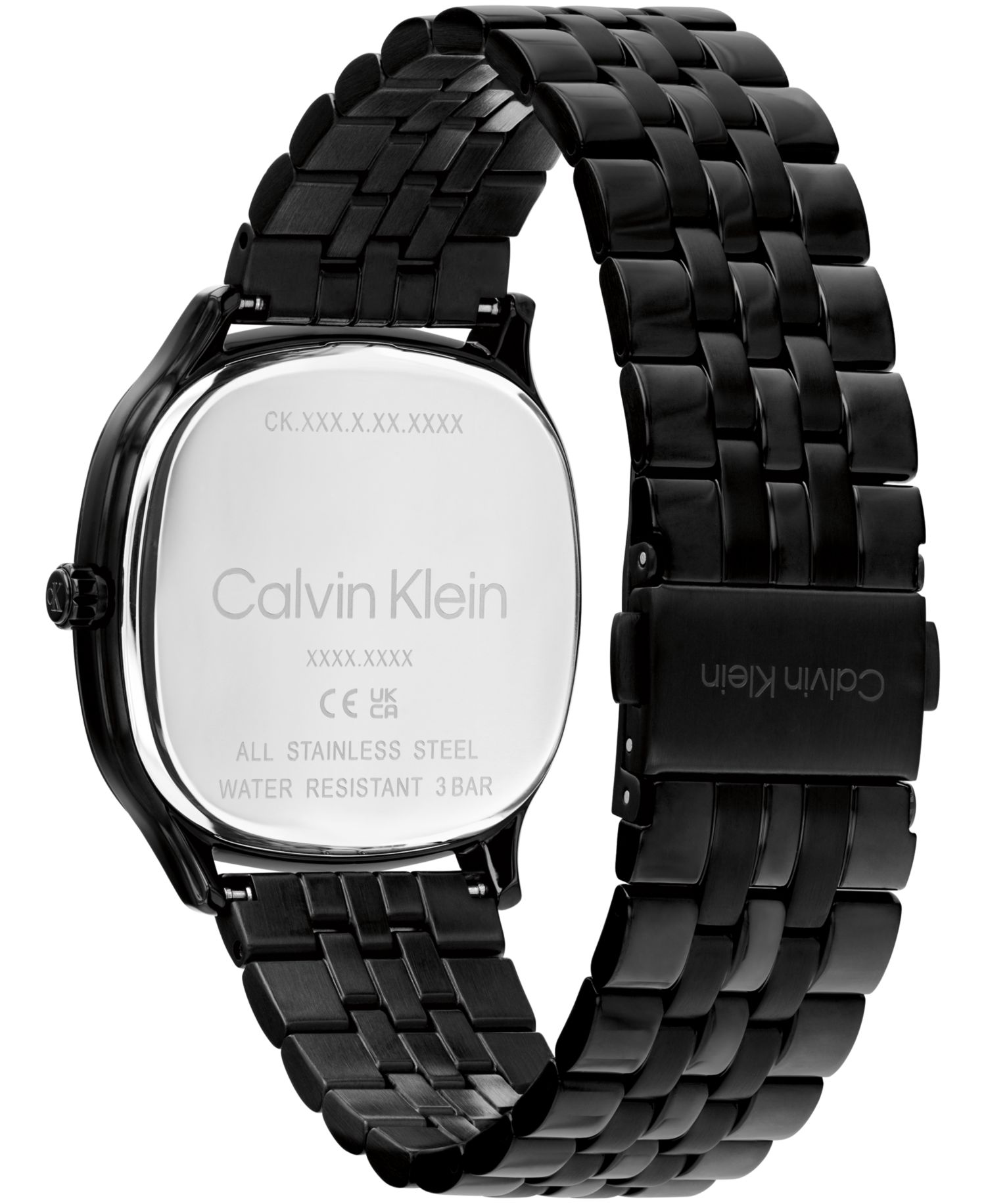 Men's CK Shape Black IP Stainless Steel Bracelet Watch 37mm