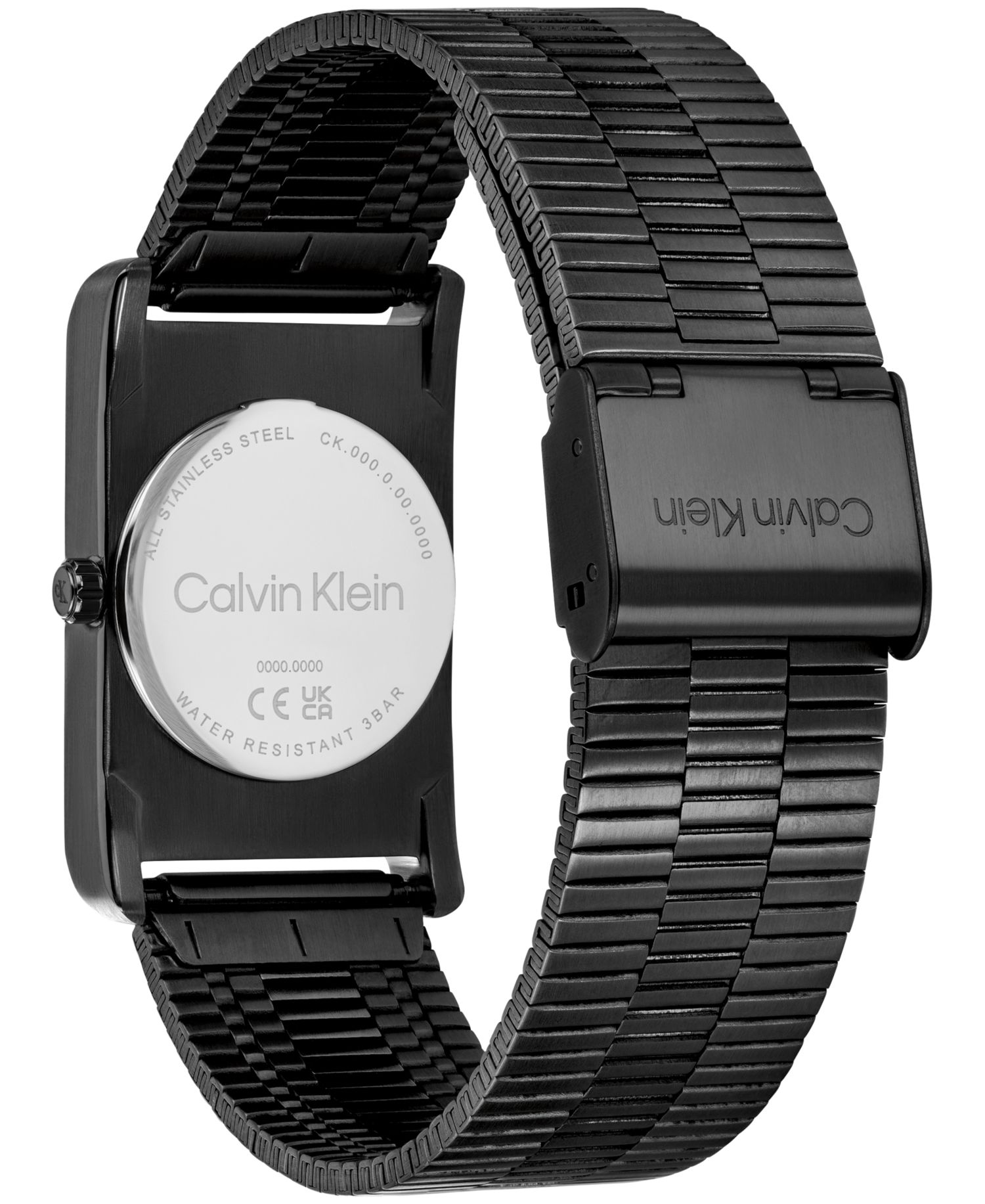 Men's Dapper Black IP Stainless Steel Mesh Bracelet Watch 24mm