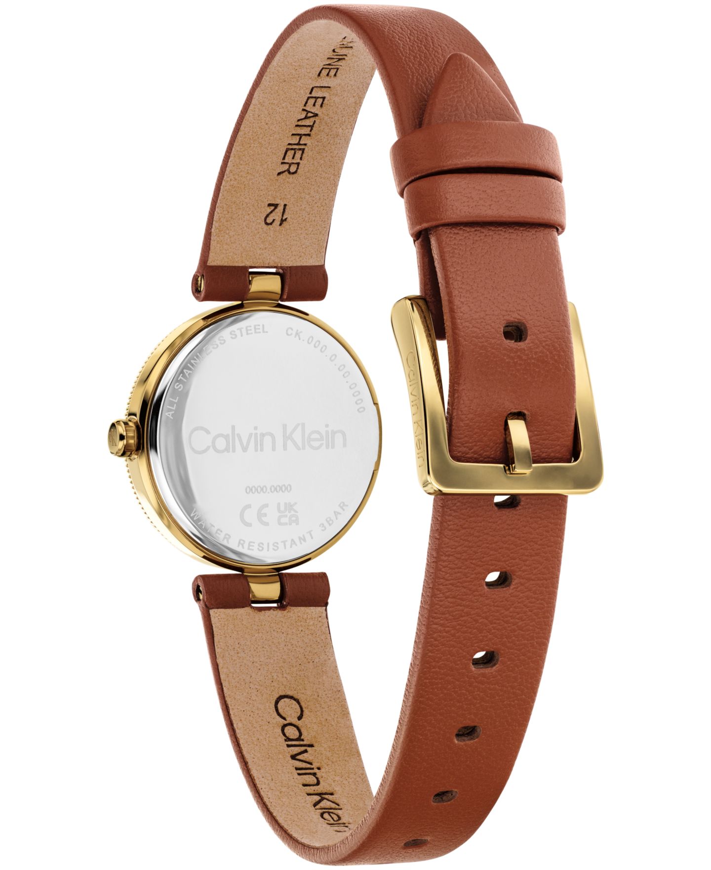 Женские часы Calvin Klein Gleam Tan Leather Strap Watch 24mm — фото 3