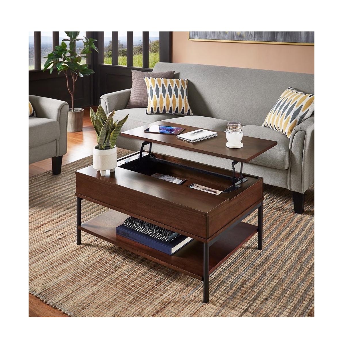iNSPIRE Q Finish Lift-Top Coffee Table With Metal Base